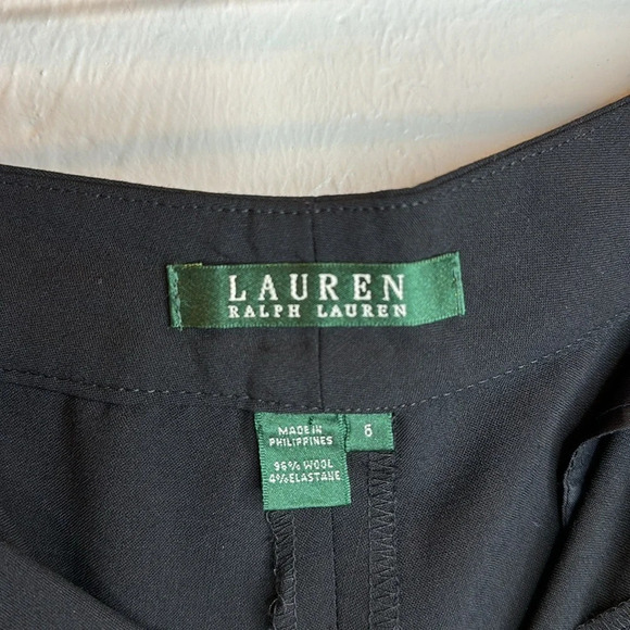 RALPH LAUREN WOOL WIDE LEG CUFFED HEM TROUSERS - Picture 9 of 9